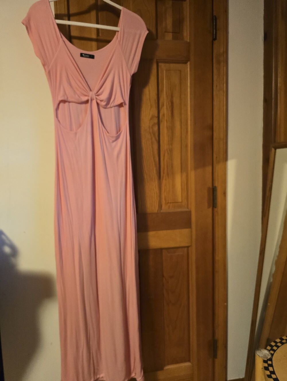 Michael Lauren Pink Knot-Front Maxi Dress - Casual Women’s Summer Dress Size Lar